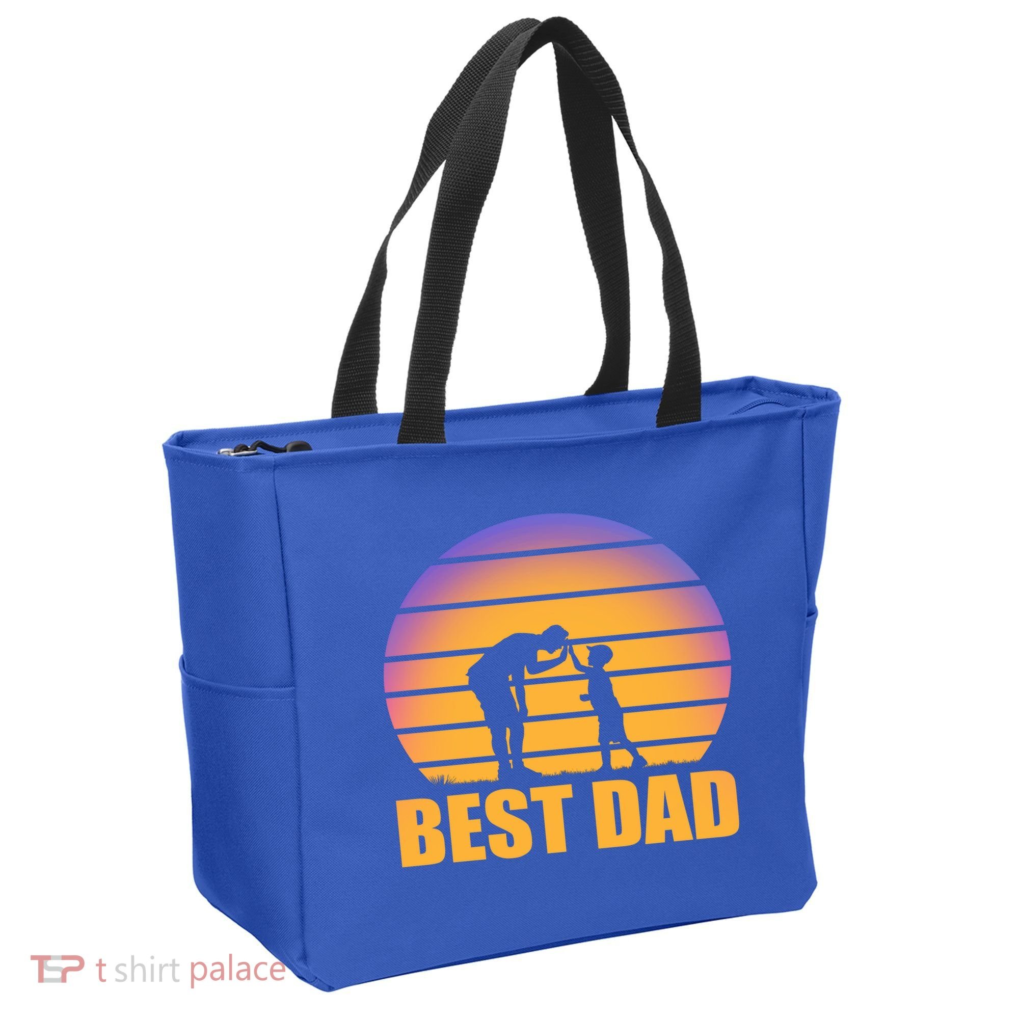 Best Dad Retro Sunset Tote Bag
