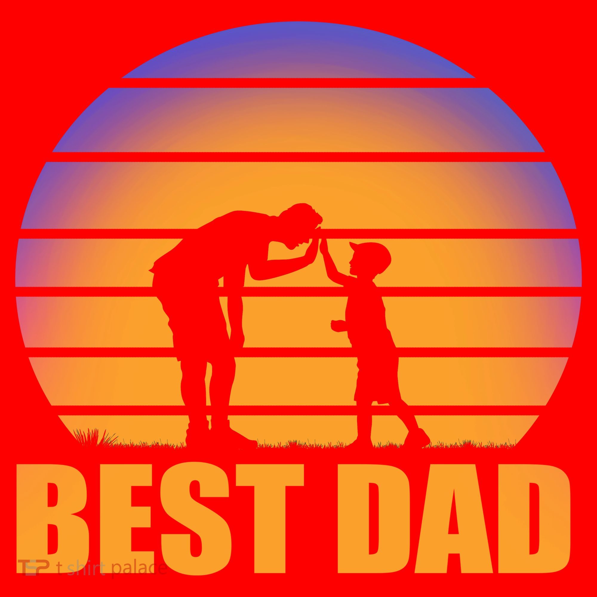 Best Dad Retro Sunset Santa Hat