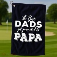 Best Dads Promoted To Papa Funny Gift Golf Towel thumb 1
