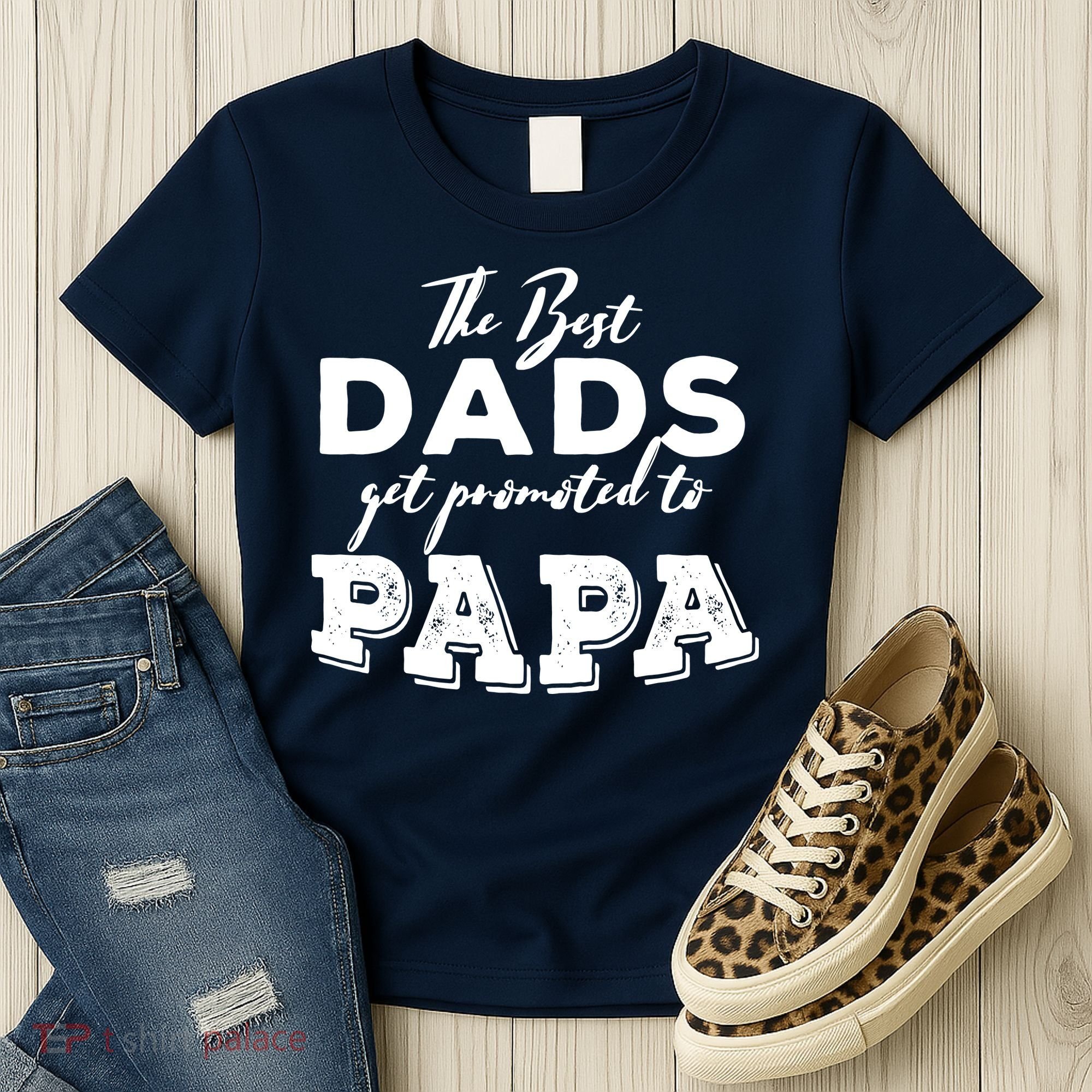 Best Dads Promoted To Papa Funny Gift Women's T-Shirt