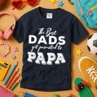 Best Dads Promoted To Papa Funny Gift Kids T-Shirt thumb 3