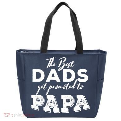 Best Dads Promoted To Papa Funny Gift Tote Bag