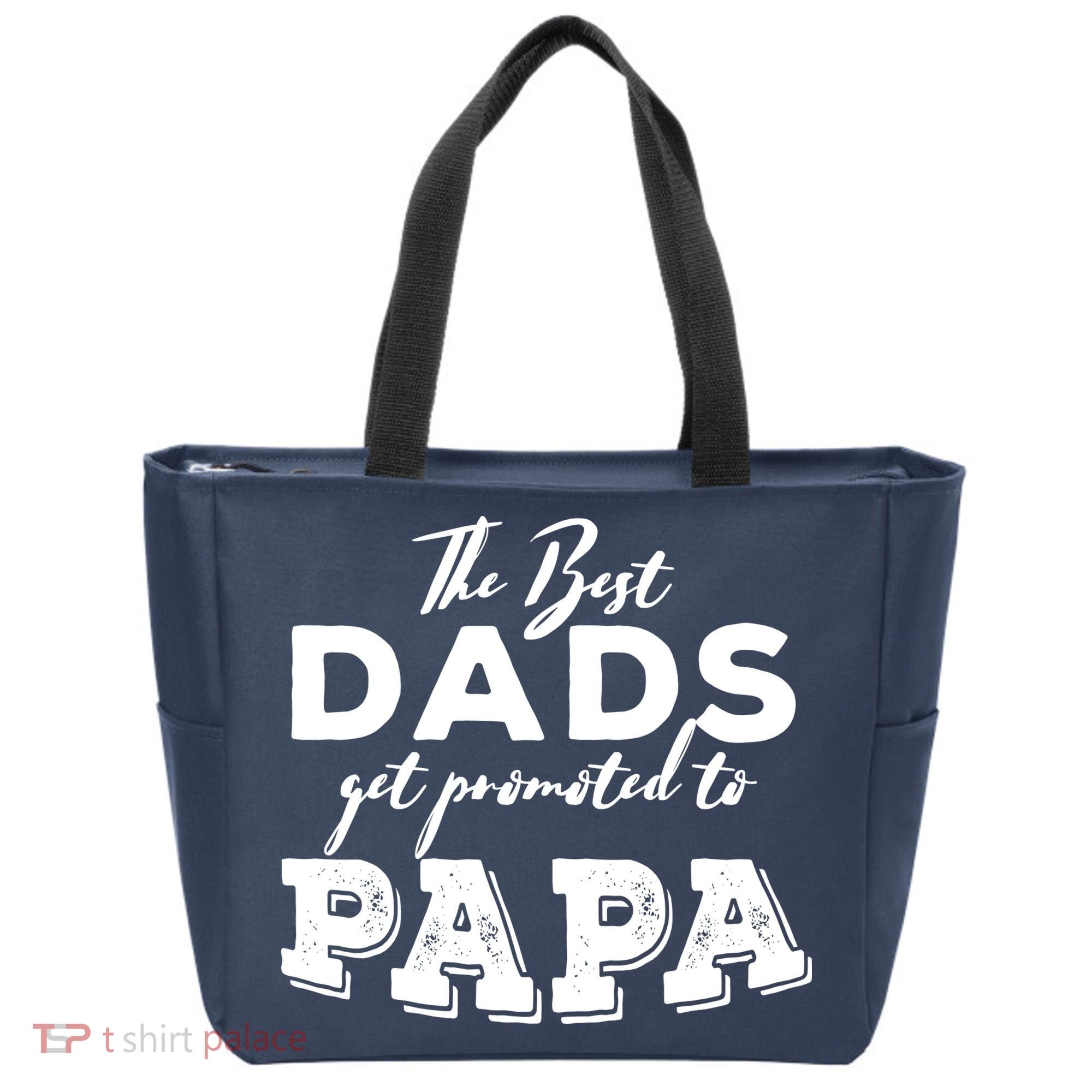 Best Dads Promoted To Papa Funny Gift Tote Bag
