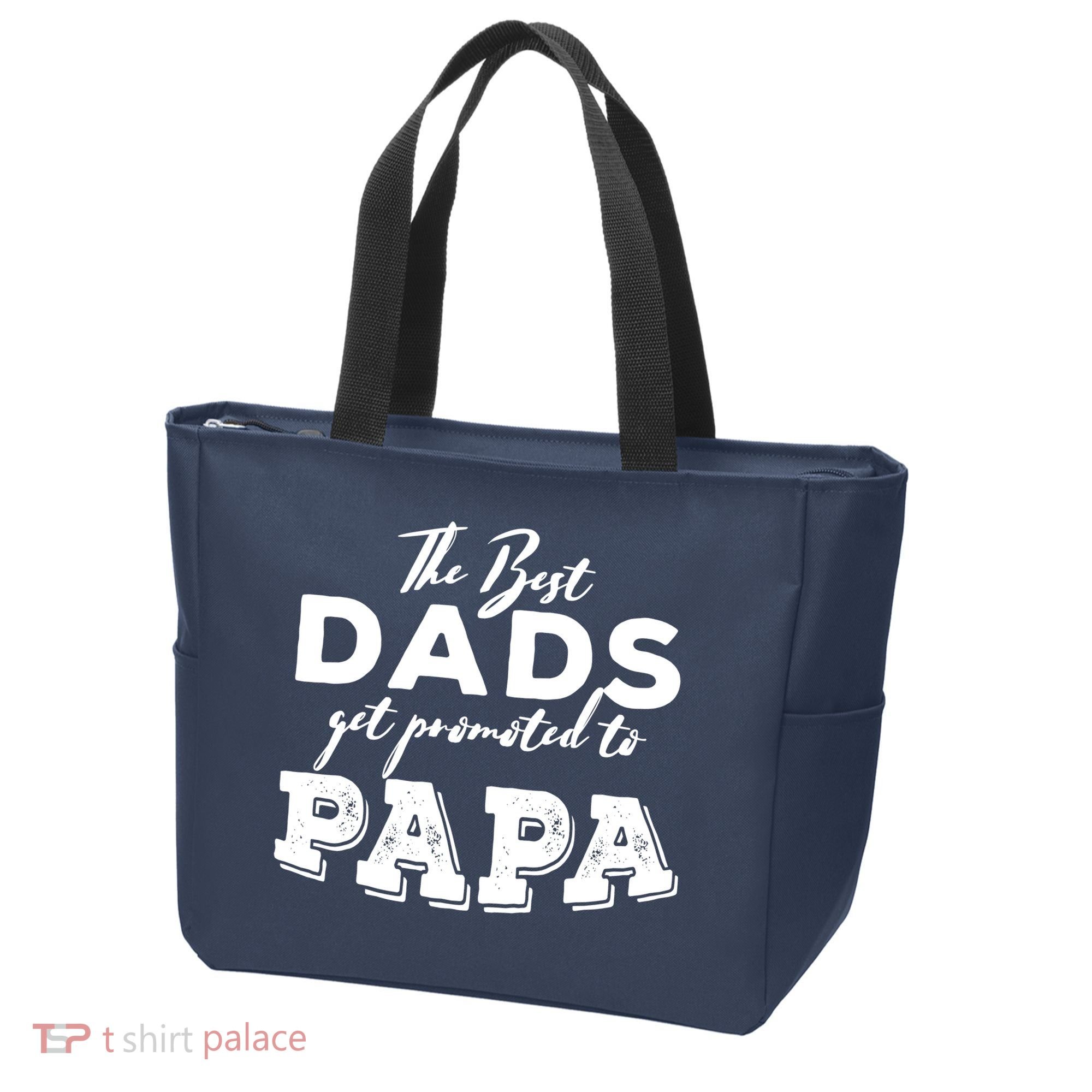 Best Dads Promoted To Papa Funny Gift Tote Bag