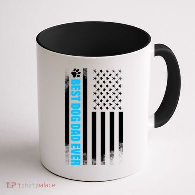 Best Dog Dad Ever American Flag Coffee Mug back