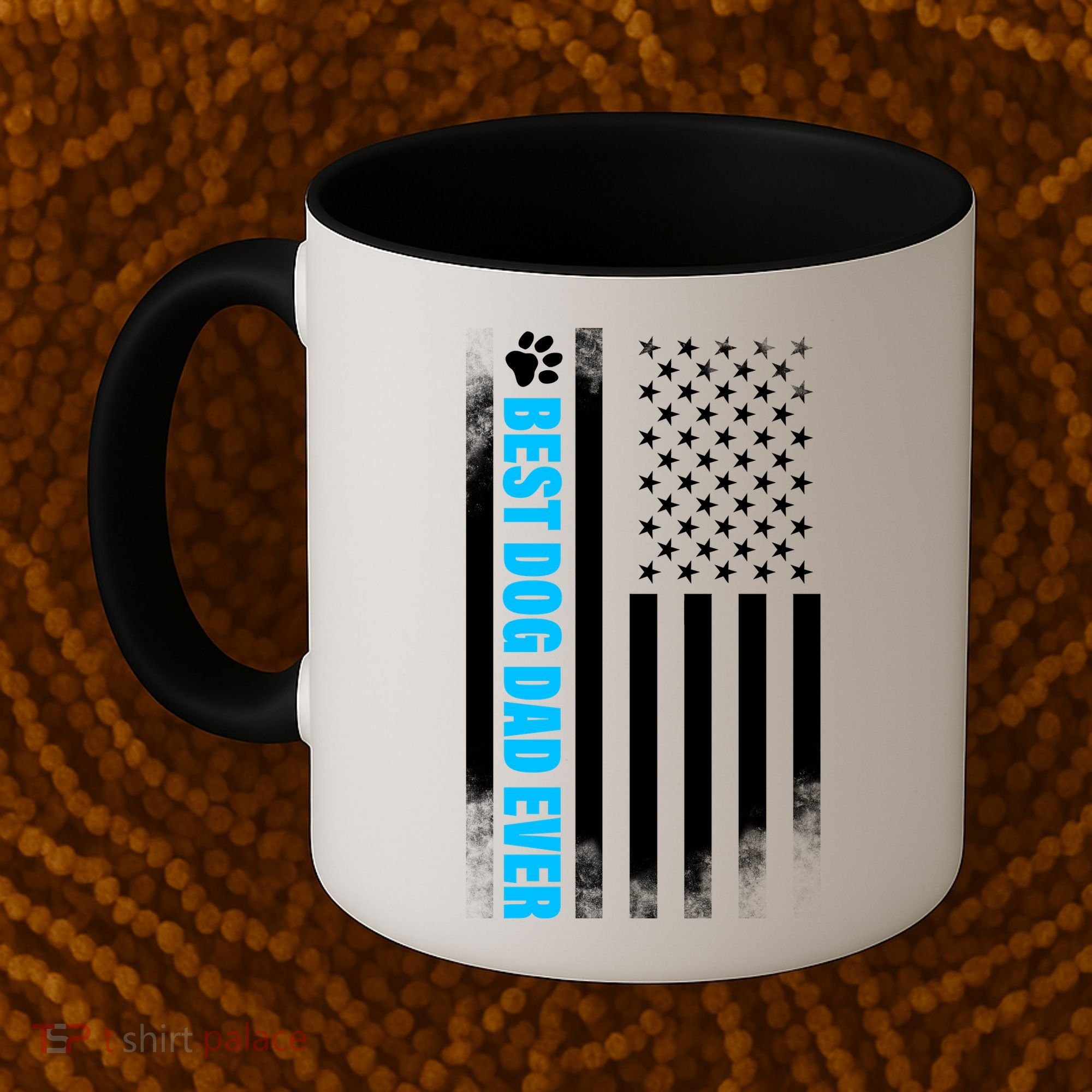Best Dog Dad Ever American Flag Coffee Mug