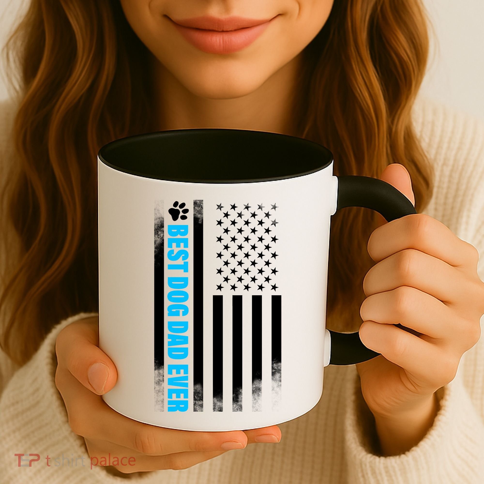 Best Dog Dad Ever American Flag Coffee Mug