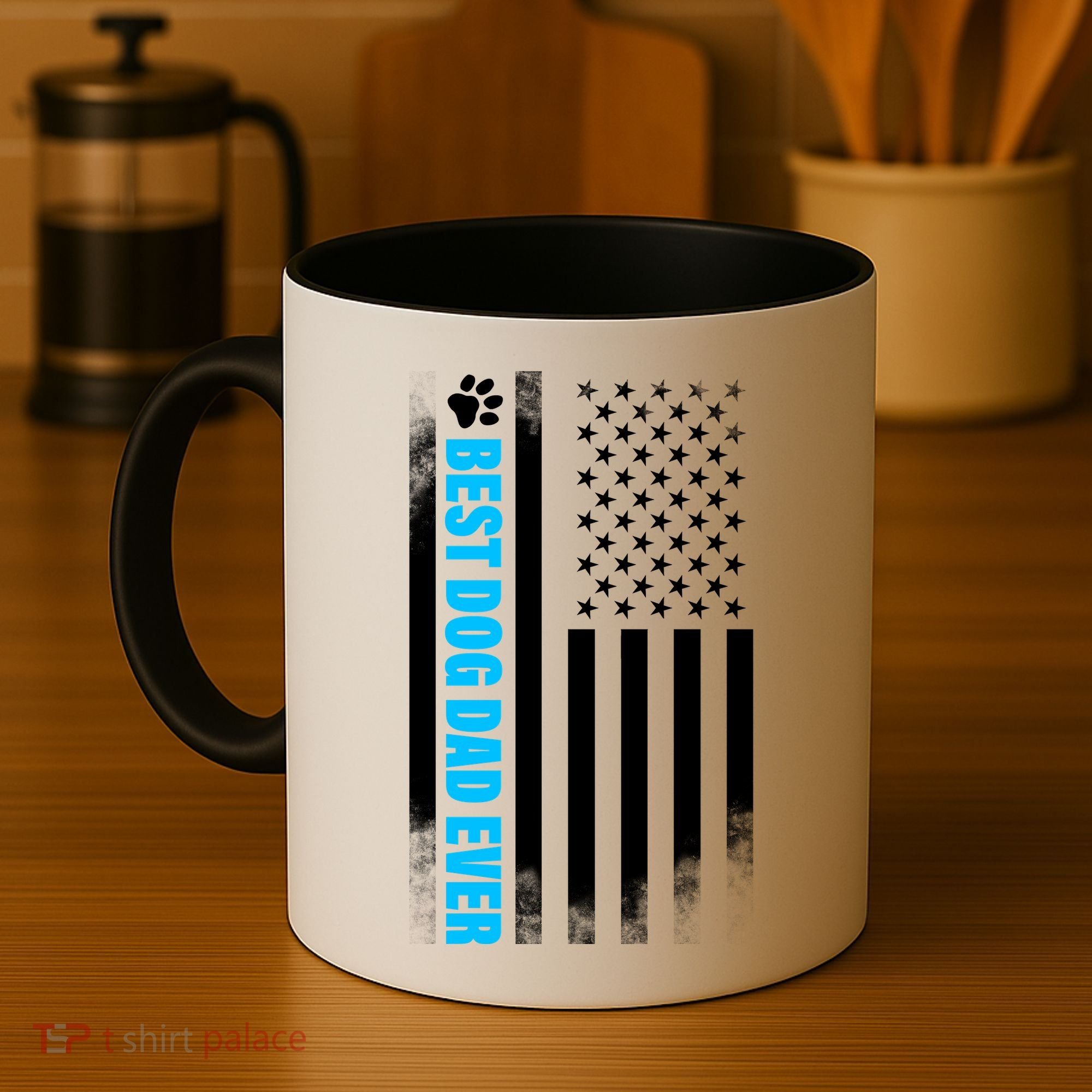 Best Dog Dad Ever American Flag Coffee Mug