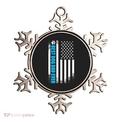 Best Dog Dad Ever American Flag Ornament