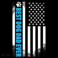 Best Dog Dad Ever American Flag Ornament thumb 1