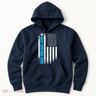 Best Dog Dad Ever American Flag Hoodie