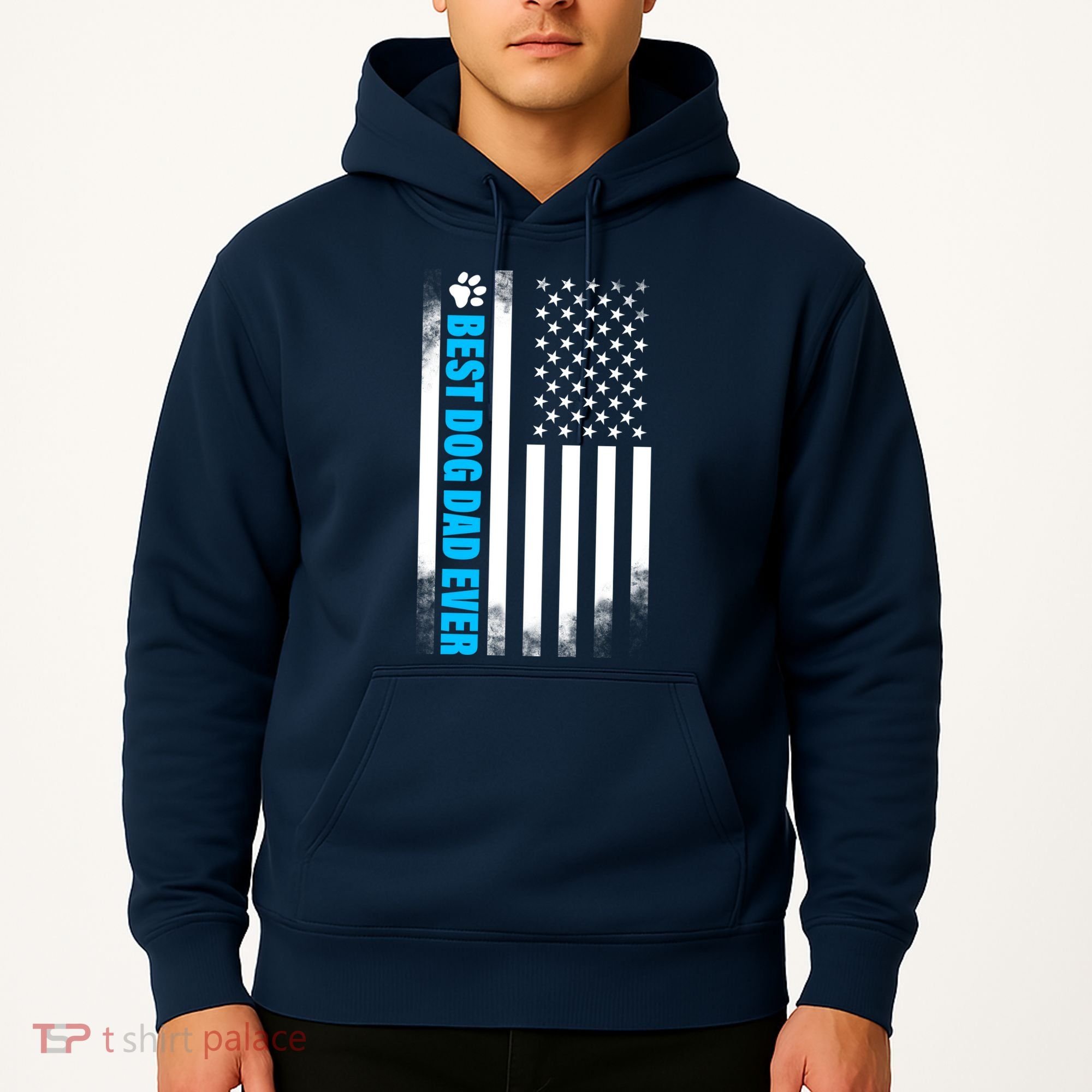 Best Dog Dad Ever American Flag Hoodie