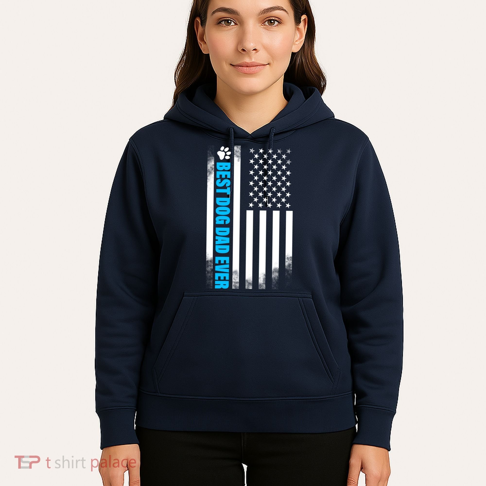 Best Dog Dad Ever American Flag Hoodie