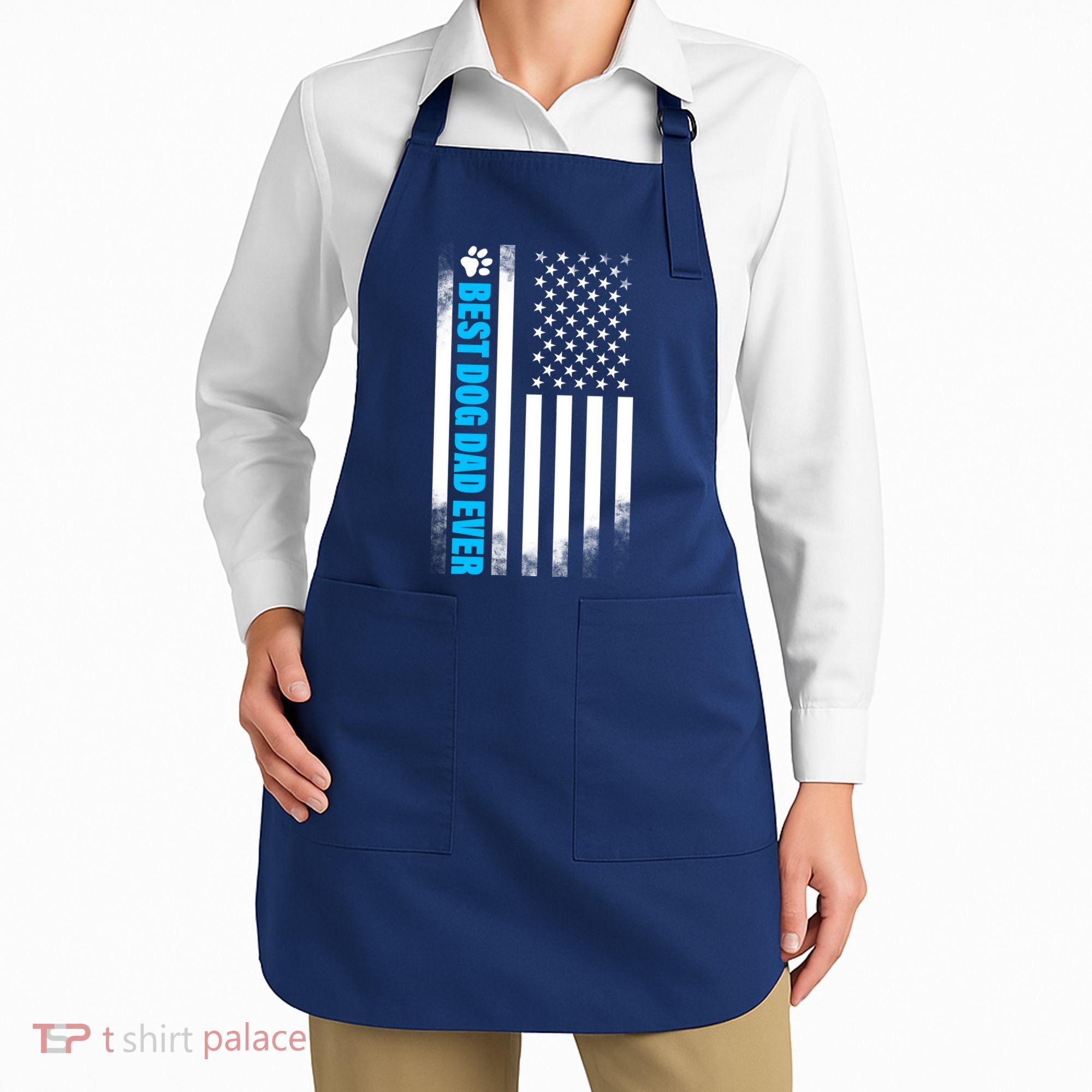 Best Dog Dad Ever American Flag Apron