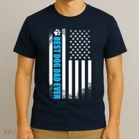 Best Dog Dad Ever American Flag T-Shirt thumb 3