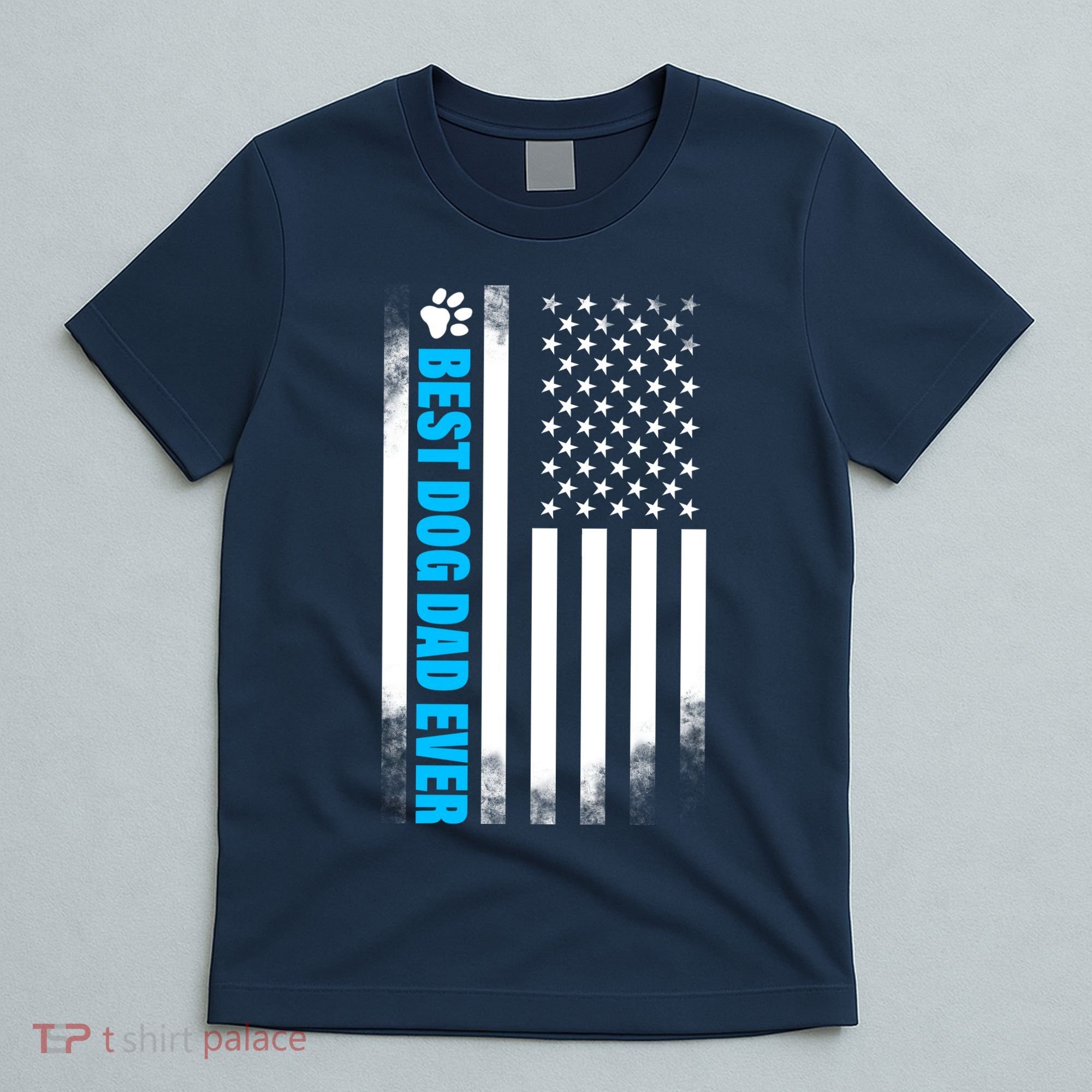 Best Dog Dad Ever American Flag T-Shirt
