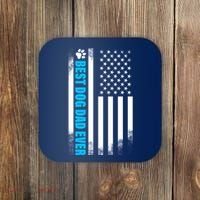 Best Dog Dad Ever American Flag Coaster thumb 0