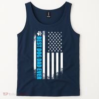 Best Dog Dad Ever American Flag Tank Top thumb 2