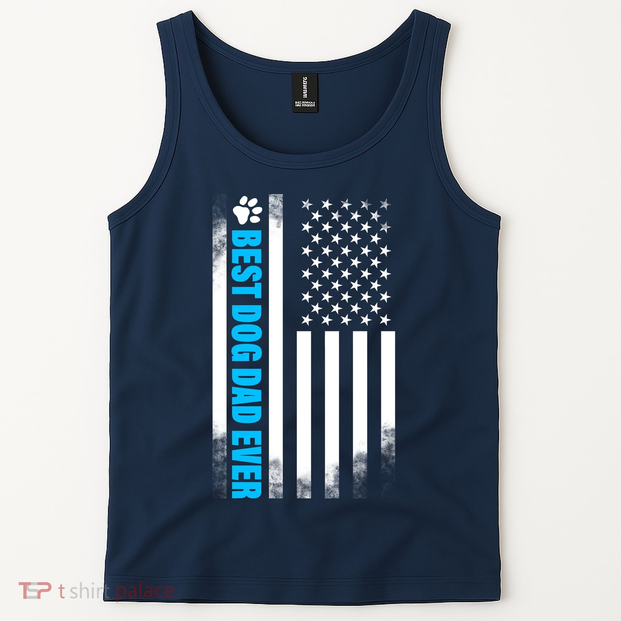 Best Dog Dad Ever American Flag Tank Top