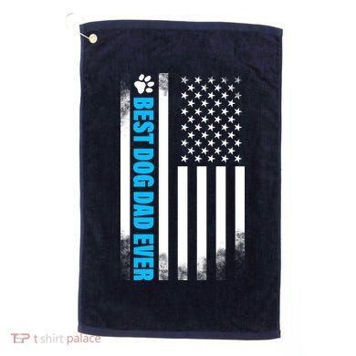 Best Dog Dad Ever American Flag Golf Towel