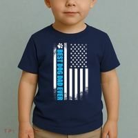 Best Dog Dad Ever American Flag Toddler T-Shirt thumb 2
