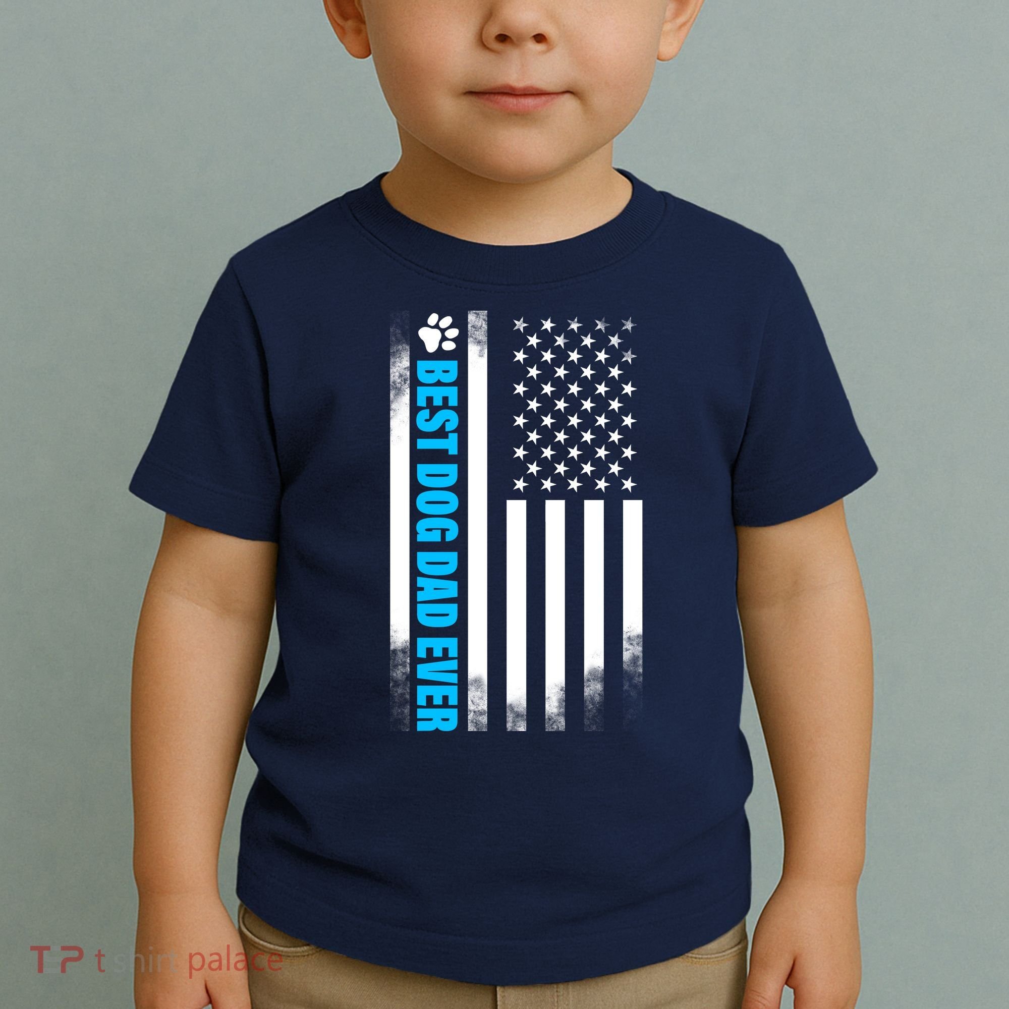 Best Dog Dad Ever American Flag Toddler T-Shirt