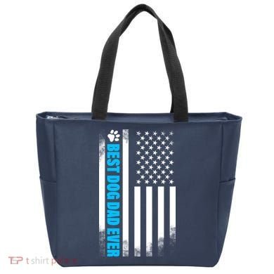 Best Dog Dad Ever American Flag Tote Bag
