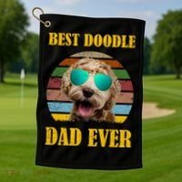 Best Doodle Dad Ever Golf Towel thumb 1