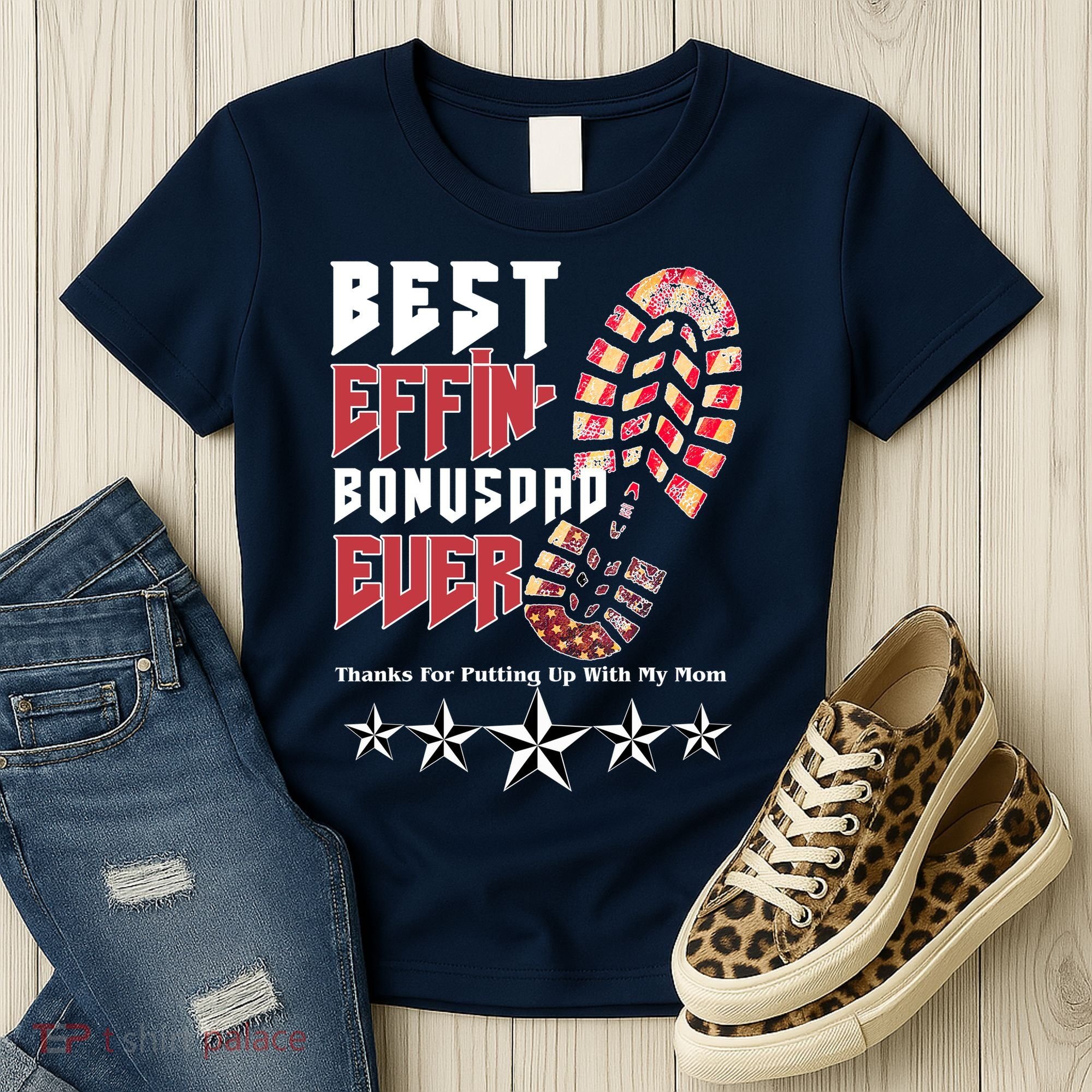 Best Effin Bonus Dad Ever Thanks For Putting With My Mom Women's T-Shirt