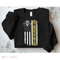 Best Firefighter Dad Ever Flag Sweatshirt thumb 2