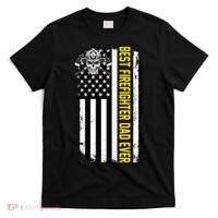 Best Firefighter Dad Ever Flag T-Shirt thumb 0