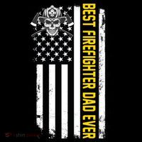 Best Firefighter Dad Ever Flag Baby Bodysuit thumb 2