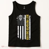Best Firefighter Dad Ever Flag Tank Top thumb 2