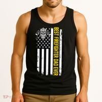 Best Firefighter Dad Ever Flag Tank Top thumb 3