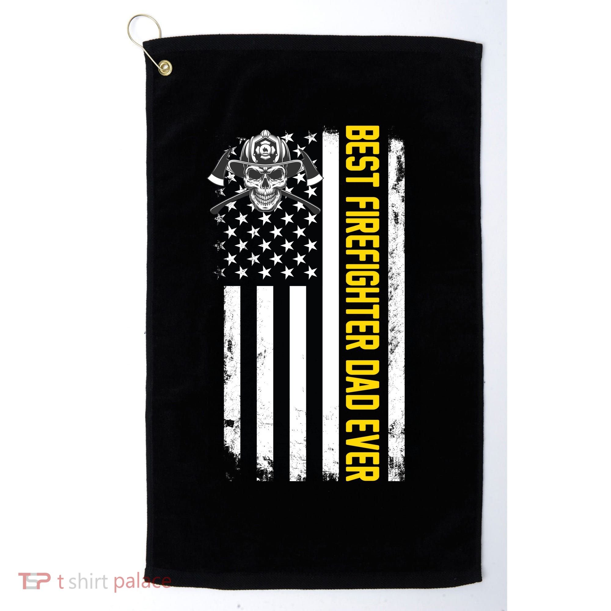 Best Firefighter Dad Ever Flag Golf Towel