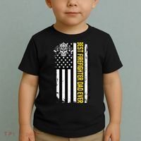 Best Firefighter Dad Ever Flag Toddler T-Shirt thumb 2