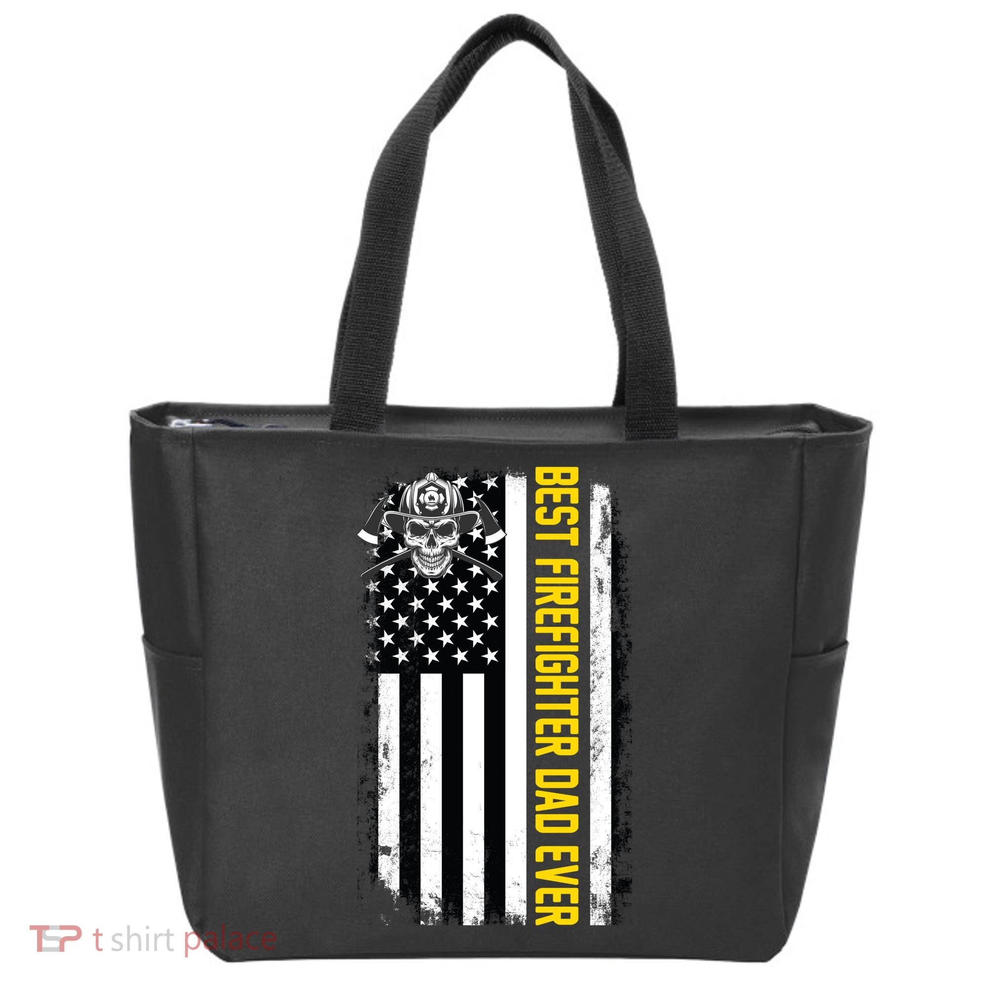 Best Firefighter Dad Ever Flag Tote Bag