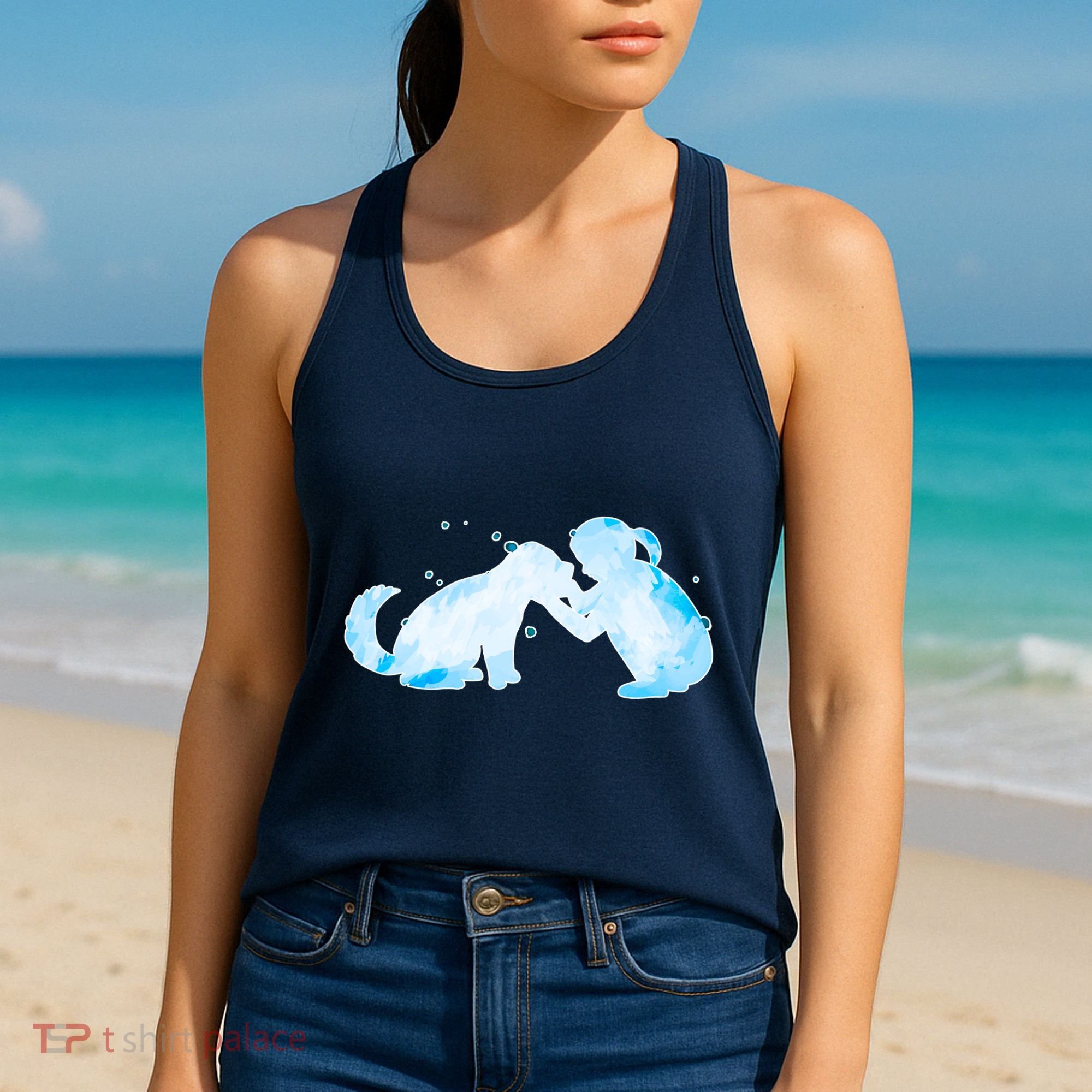 Best Friends Child With Dog Women's Tank Top