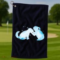 Best Friends Child With Dog Golf Towel thumb 1