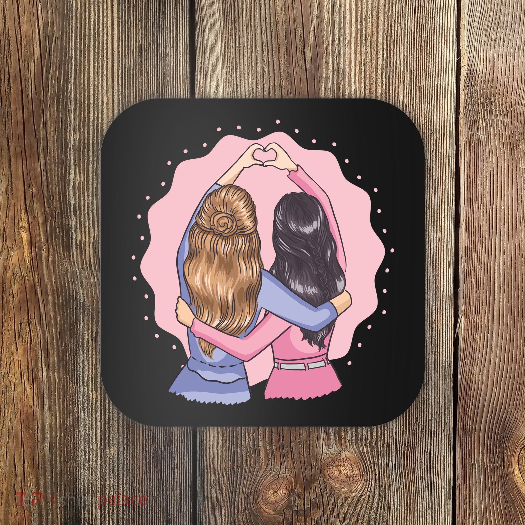 Best Friends Heart Coaster