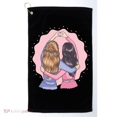 Best Friends Heart Golf Towel
