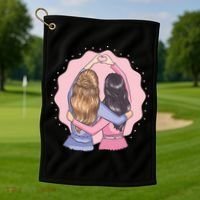 Best Friends Heart Golf Towel thumb 1