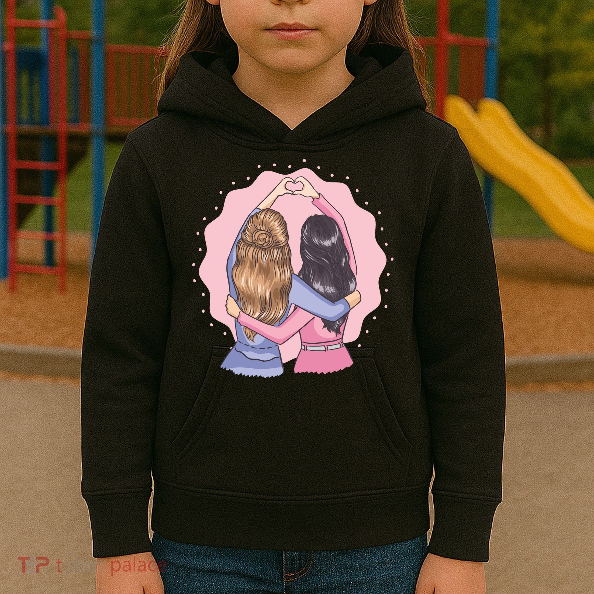 Best Friends Heart Kids Hoodie