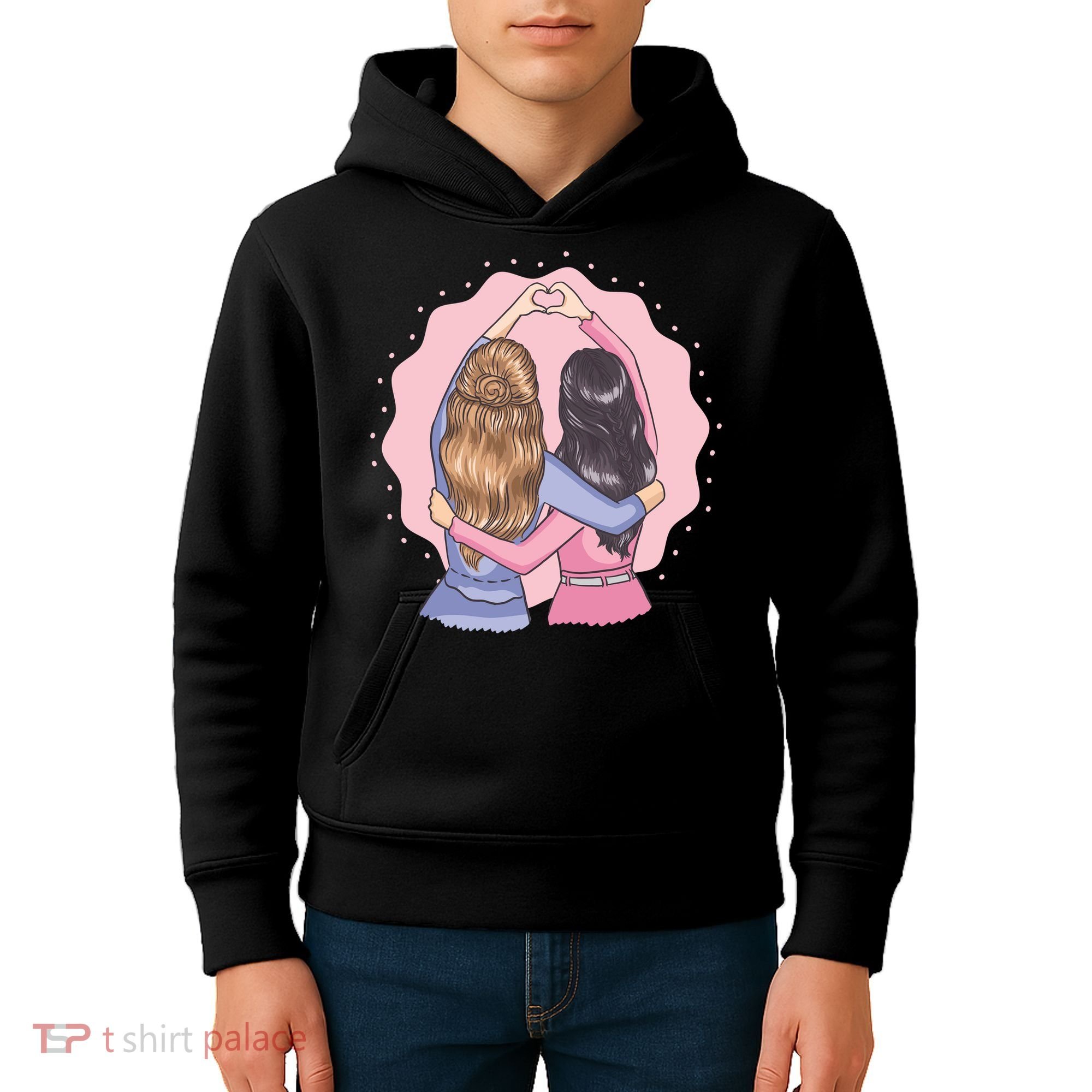 Best Friends Heart Kids Hoodie