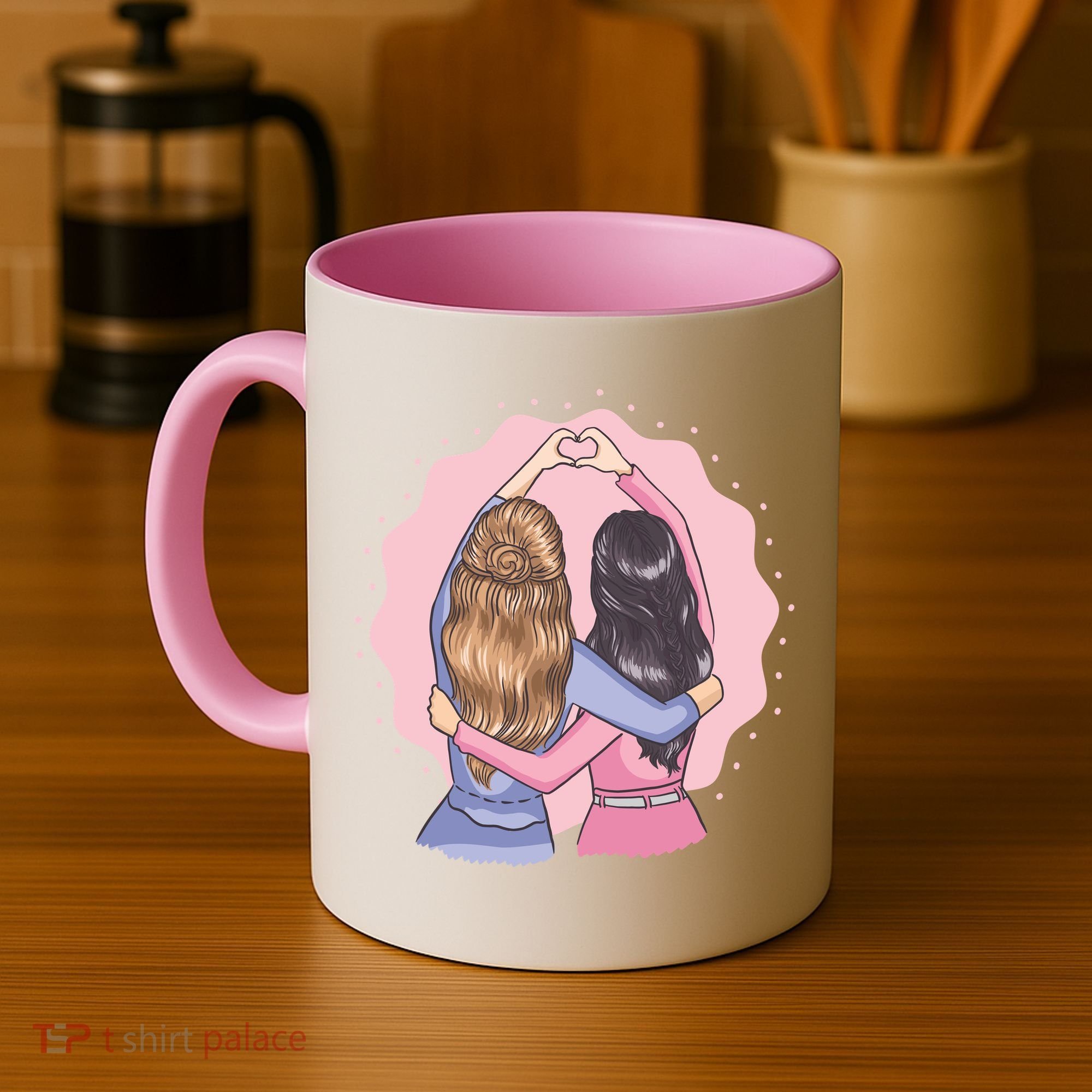 Best Friends Heart Coffee Mug