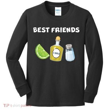 Best Friends Lime Tequila Salt Kids Long Sleeve Shirt