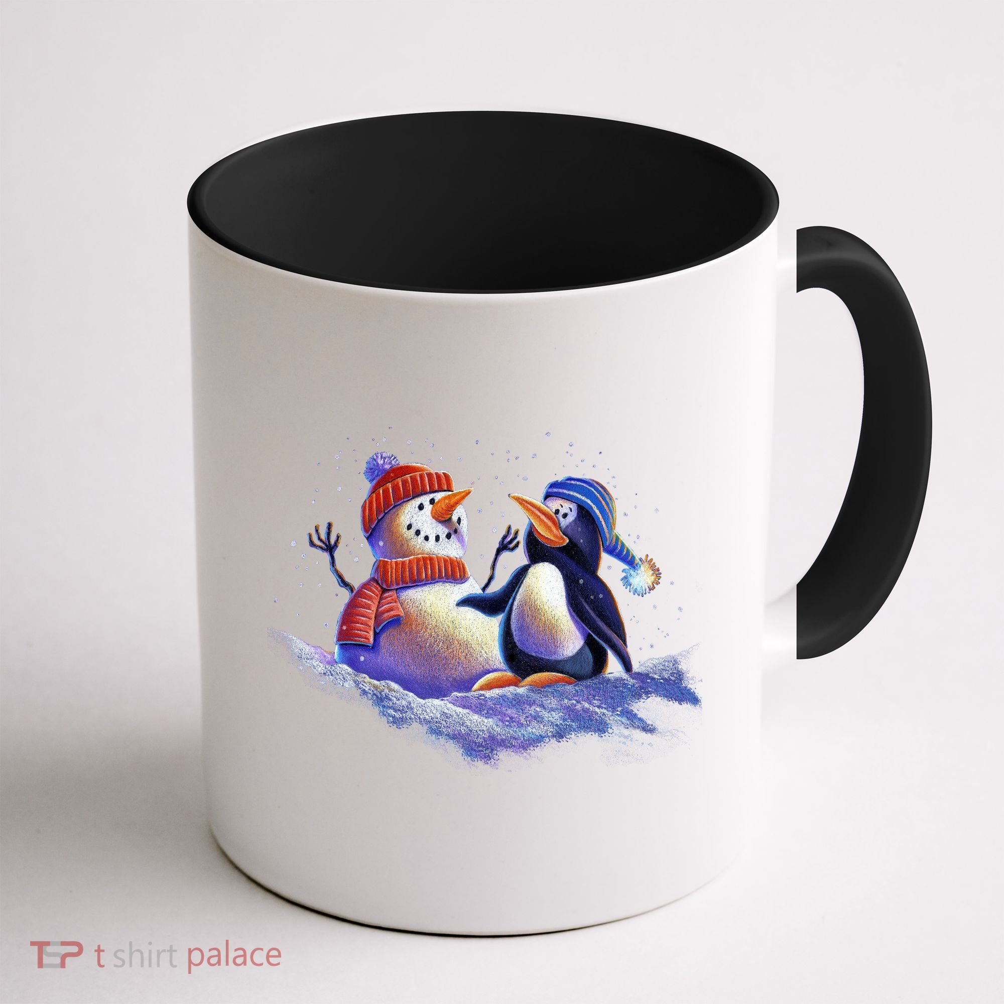 Best Friends Snowman and Penguin Coffee Mug