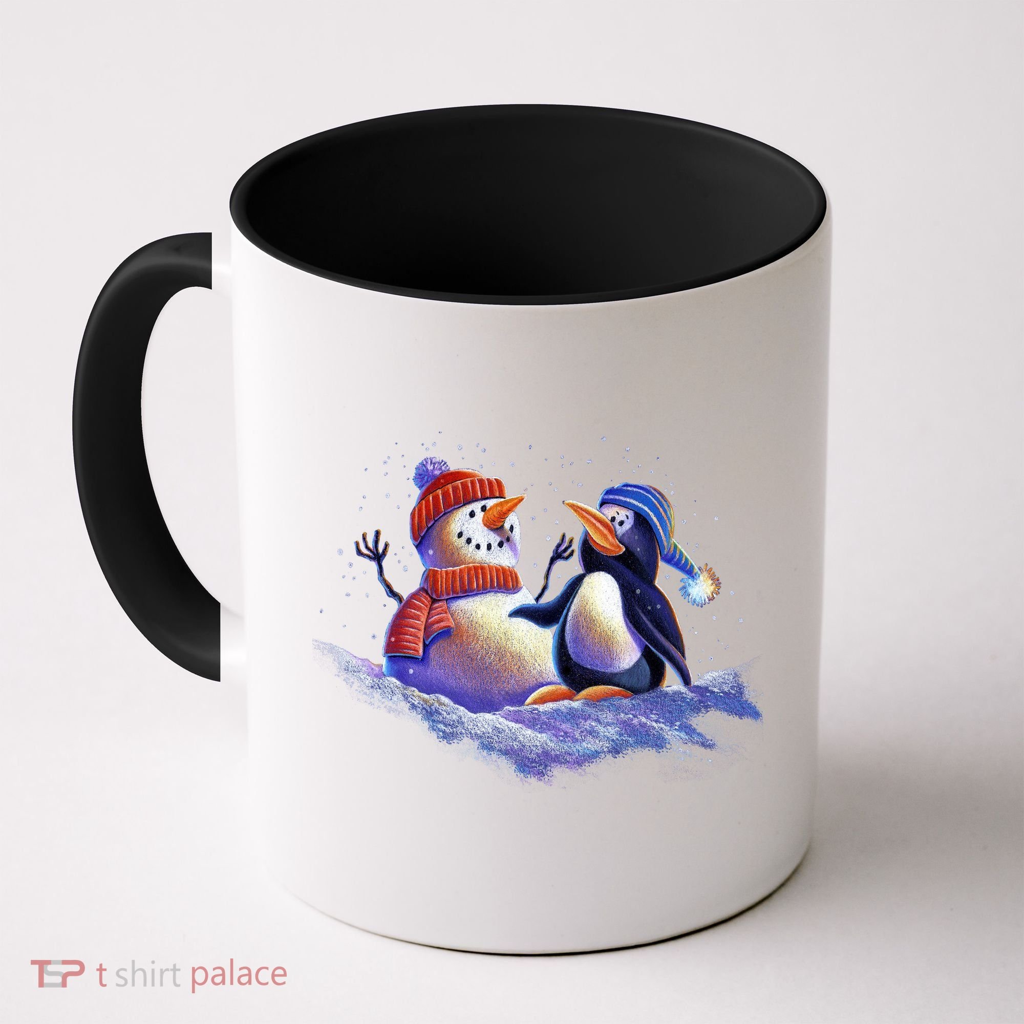 Best Friends Snowman and Penguin Coffee Mug