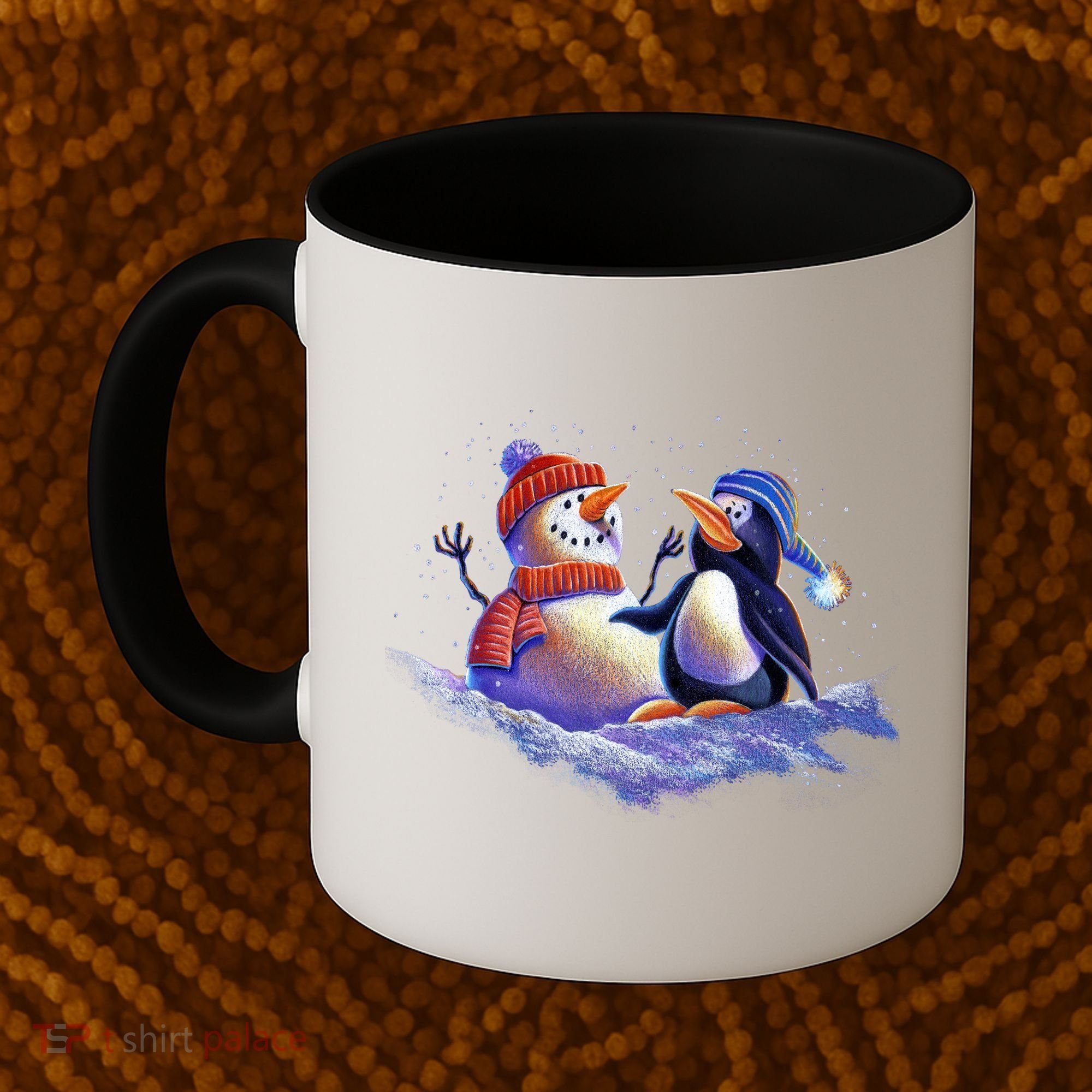 Best Friends Snowman and Penguin Coffee Mug