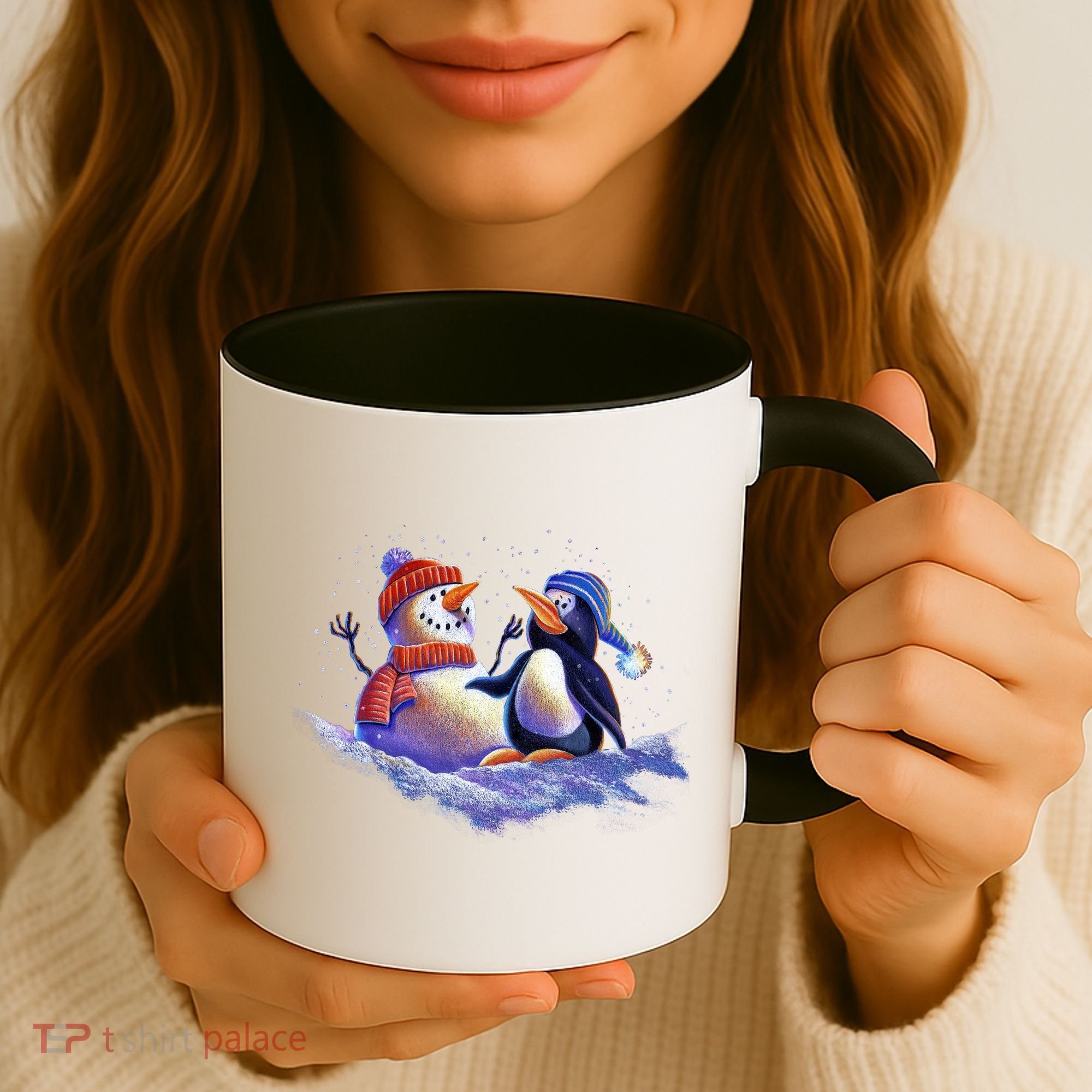 Best Friends Snowman and Penguin Coffee Mug